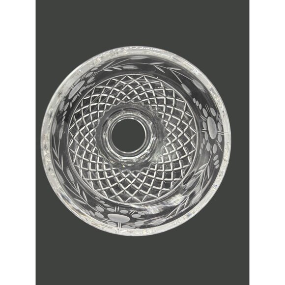 Vintage Pressed Glass Replacement Light Globe Shade Etched Floral & Diamond Patt - Picture 6 of 7